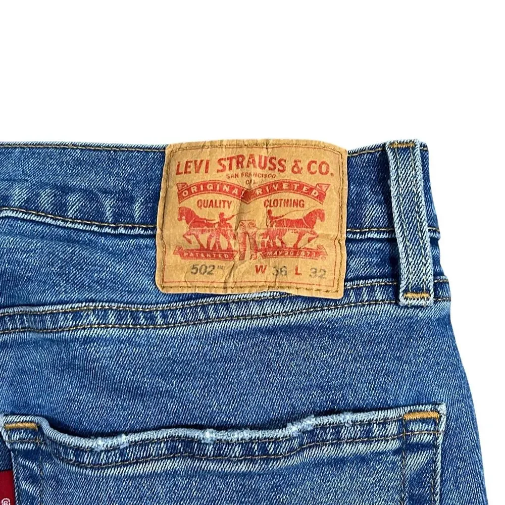 Levi’s 502 Regular Taper Jeans 36x30 Men’s Blue Denim Pants Medium Wash
